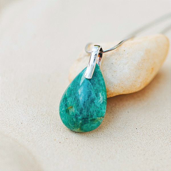 Pingente Amazonita em prata 925