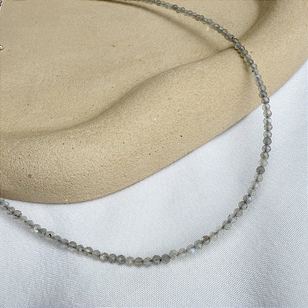 Choker de Labradorita facetada 2.5mm