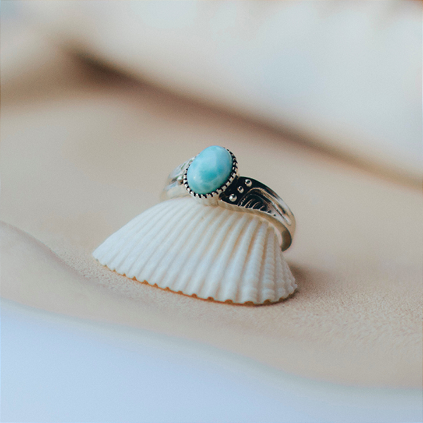 Anel Larimar em prata 925