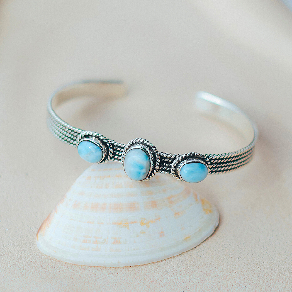 Bracelete Larimar em prata 925