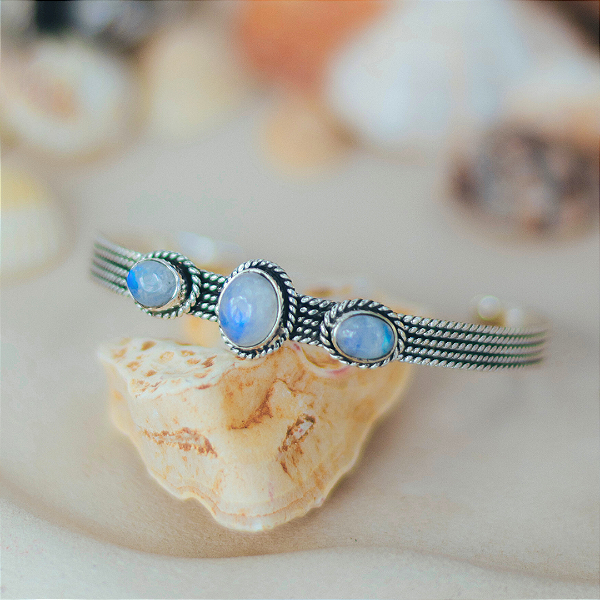 Bracelete Pedra da Lua em prata 925