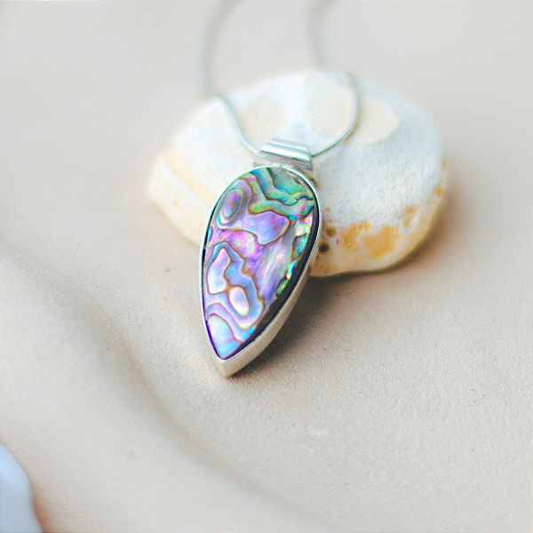 Pingente Abalone gota em prata 925
