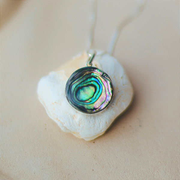 Pingente Abalone redondo em prata 925