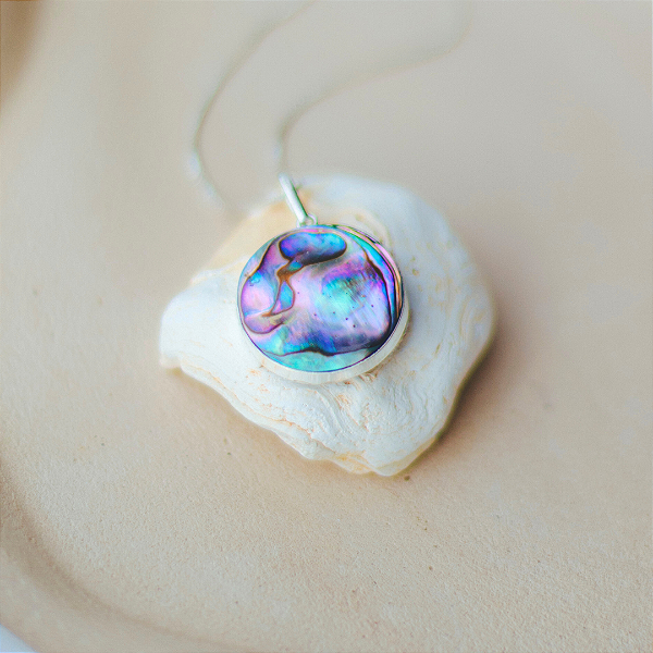 Pingente Abalone redondo em prata 925