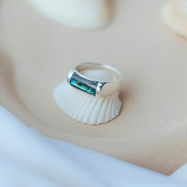Anel Abalone em prata 925