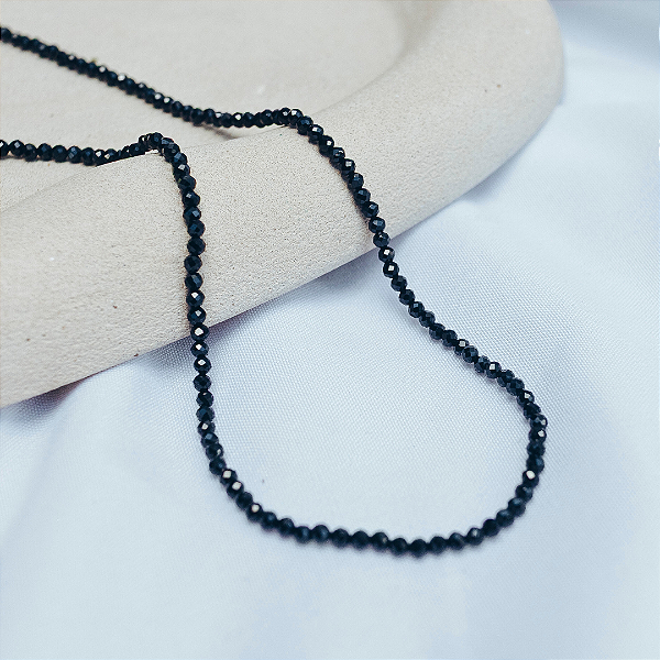 Choker de Turmalina Negra facetada 2mm