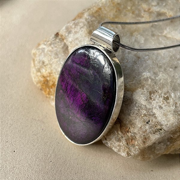 Pingente Purpurita em prata 925