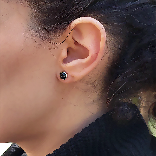 Brincos Pin - Ônix
