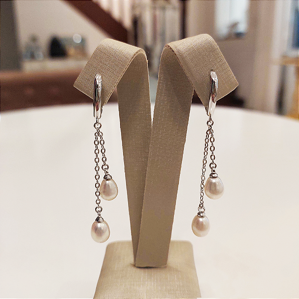 Argola Gotas de Pérolas