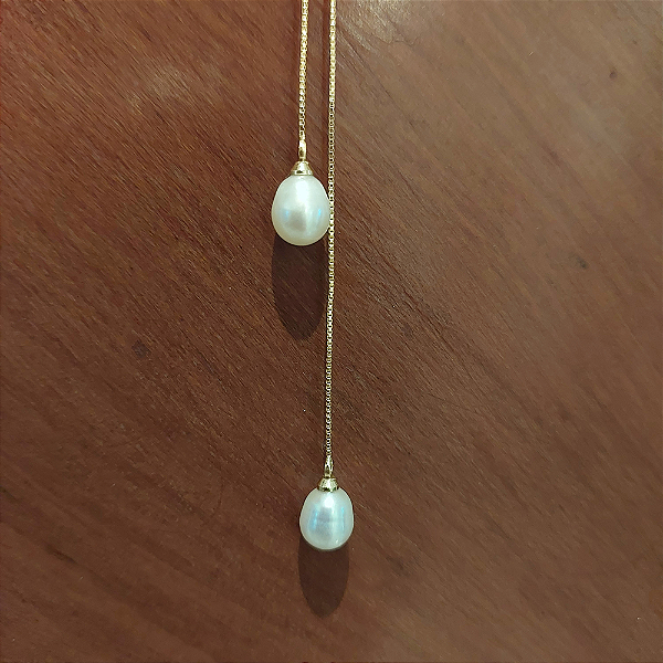 Pêndulo de Pérolas Gota Ouro
