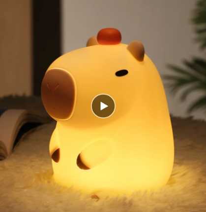 Luminaria de capivara,  recarregável usb night light toque, silicone