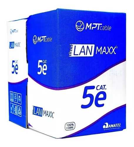 Cabo lan uutp 24awgx4p cat.5e cmx azul mt lan maxx 1metro