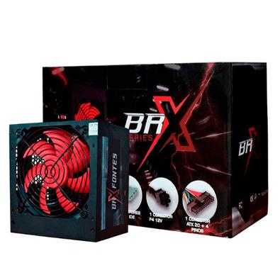 Fonte de energia brx 650w cooler vermelho *** incluir cabo ***