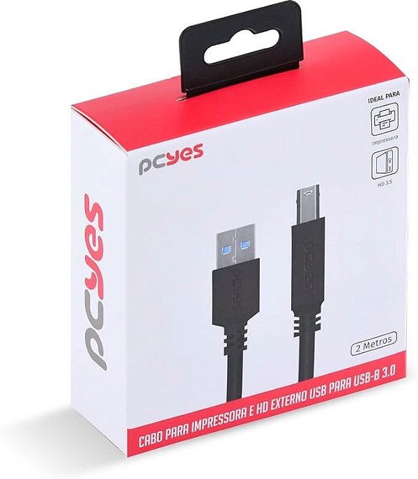 Cabo p  impressora e hd externo usb a 3.0 p usb usb b 3.0 2m-puabm3-2
