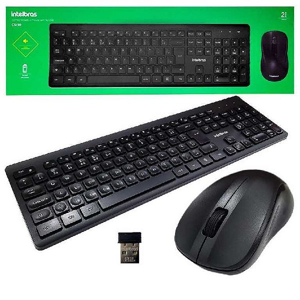 Combo Teclado E Mouse Csi 50 Sem Fio Preto - Intelbras