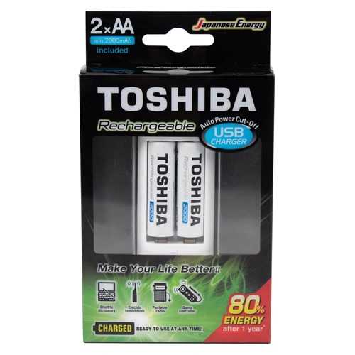 Carregador pilha usb aa aaa toshiba c 2aa