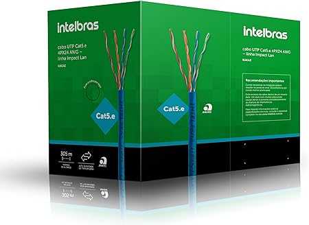 Cabo impact giga utp cat6 4p azul-ig6caz (1mt) - intelbras