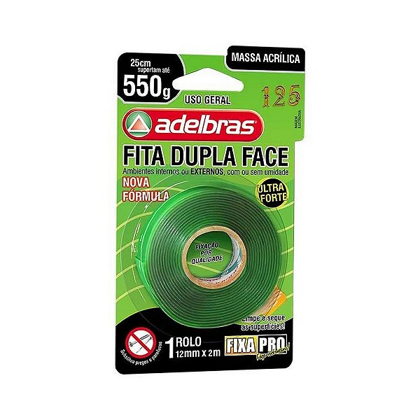 Fita dupla face acrilico 12mm x 2 metros vonder