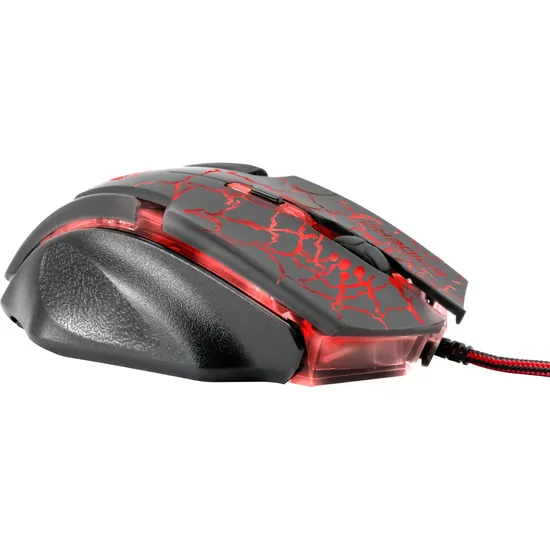 Mouse Gemer Usb 3200dpi Spider 2, Preto e Vermelho - Fortrek