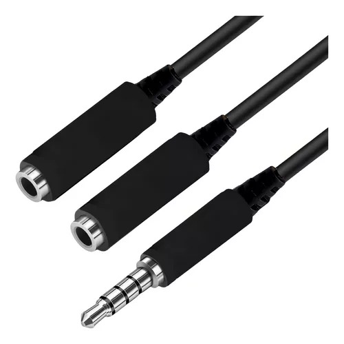 Cabo adaptador P3 Macho para P2 Fêmea Preto para fone microfone headset