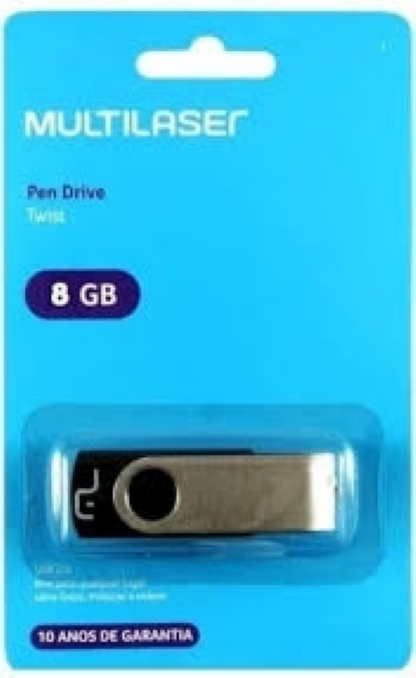 Pen drive multilaser 8gb twist pd587 preto