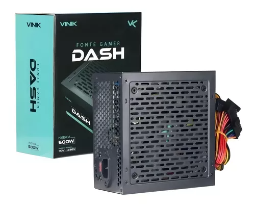 Fonte gamer dash 500w preto - vfg500wp