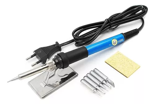 Kit ferro de solda elétrico com temperatura ajustável 110v