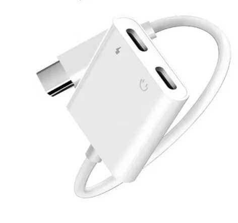 Adaptador Tipo C para Duplo Tipo C 3.5mm conversor de audio