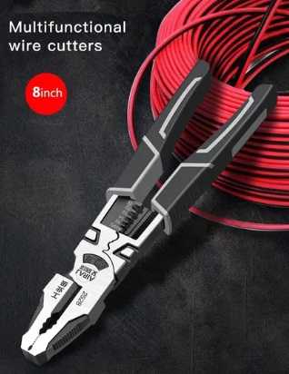Airaj - alicates combinação stripper crimper cortador alicate fio pesados alicate diagonal 8 polegada multifunções