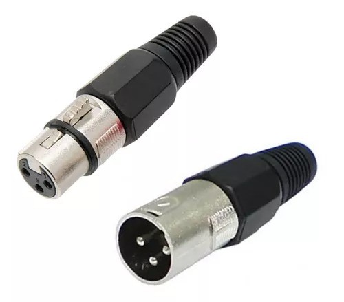 Plugs conector xlr canon macho e femea microfone dmx