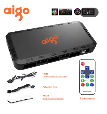 Controladora Apc1 Argb + Hub 3pin 5v + Pwm 4pin 12v - Aigo