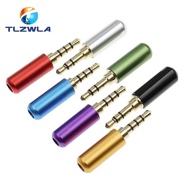 Plug 3.5mm macho fone de ouvido com clip, audio estereo conector para 4mm