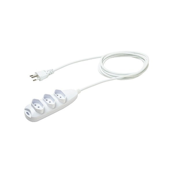 Extensao eletrica 3 tomadas 3 pinos 10a 3m branca ext 3003 - intelbras