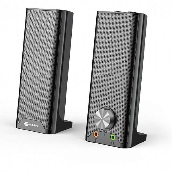 Caixa de som 2.0 dual basic 6w - fone e microfone - cxdu-bsic