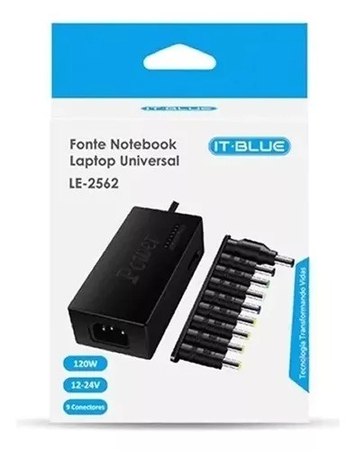 Fonte carregador universal notebook - it blue le2562