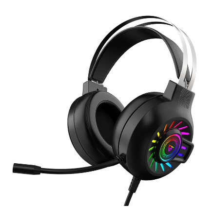 Fone de ouvido com microfone rgb black 5.1 arvin