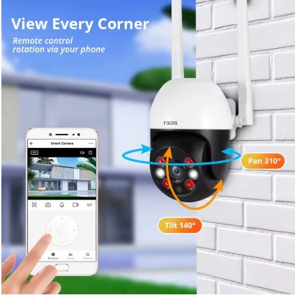 Fuers-tuya camera de vigilancia externa inteligente, wi fi rastreamento 3mp