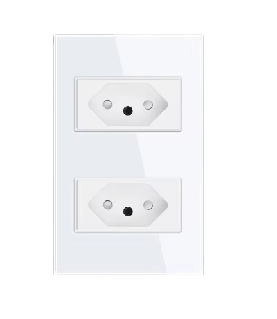 Tomada de vidro, interruptor inteligente 2 entrada femea 10a - sran
