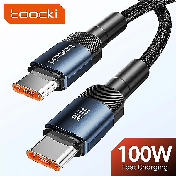 Cabo carregador 3m tipo c para tipo c, carga rapida 4.0 60w - toocki