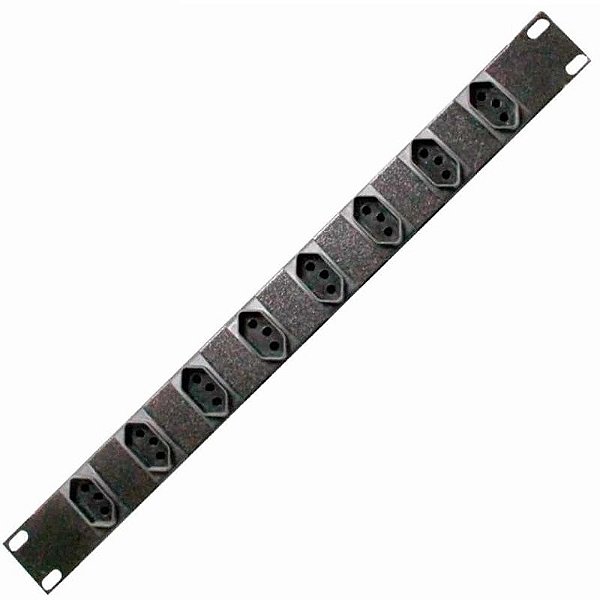 Regua para rack 19pol com 10 tomadas 1mt 10a gforce - 1059