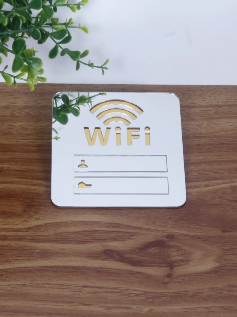 Placa WIFI para escrever senha auto colante quadrada 12x12cm