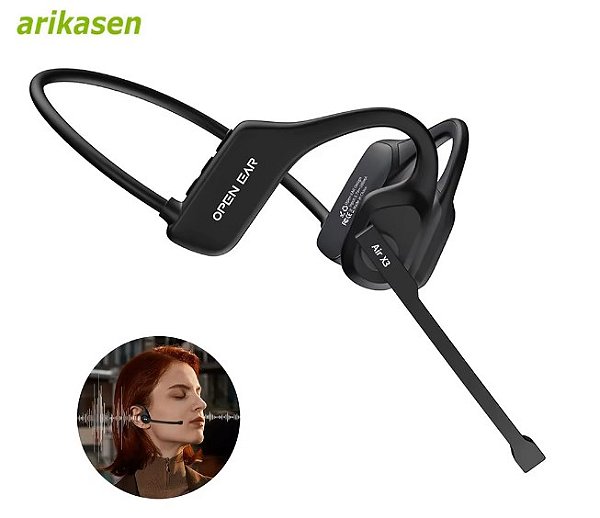 Fones De Ouvido Abertos Com Microfone, Leve, Bluetooth, Sem Fio, Para Caminhoneiro, Escritório, Call Center