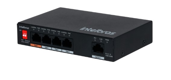 Switch 5 Portas Fast Com 4 Portas Poe Sf 500 HI-Poe Skd - Intelbras