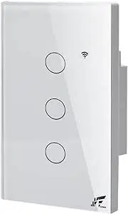 Tuya interruptor de toque sem fio inteligente, sem fio neutro, WiFi RF433 EUA, 110-240V