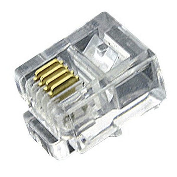 Conector RJ12 Macho 4X4 Telefone Unitario Connec 062 0012