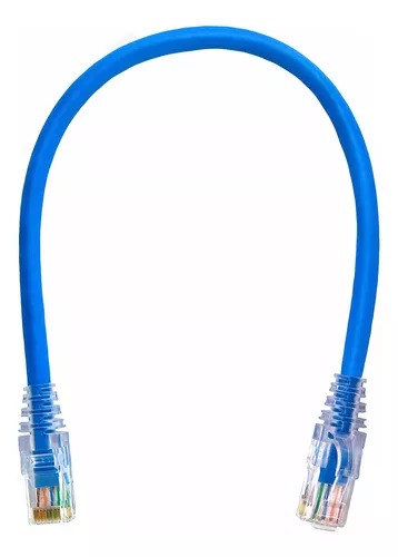 Cabo Patch Cord CAT6 RJ45 Azul 21cm