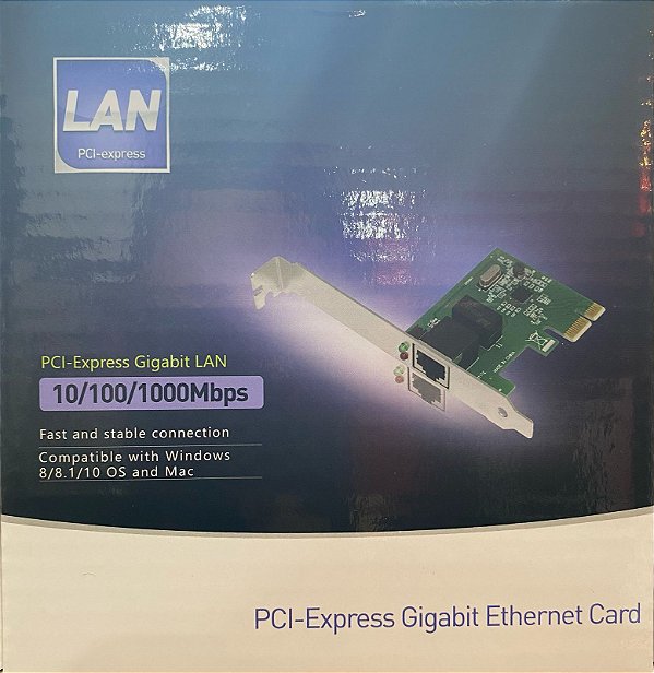 Placa de Rede PCI Express Gigabite Lan 10/100/1000Mbps Conexão RJ45