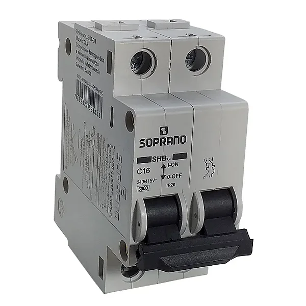 Disjuntor Din Shb C 2X 16A 3KA - Soprano