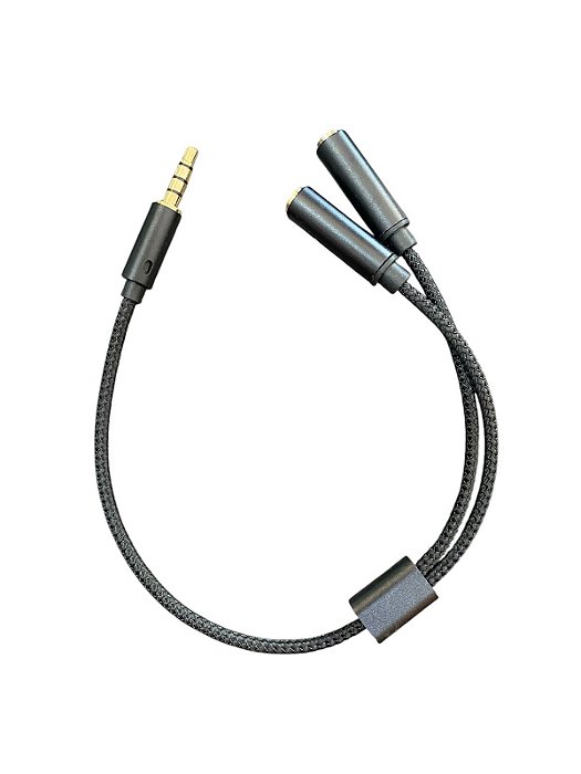 Cabo adaptador P3 Macho para P2 Fêmea Preto corda para fone microfone headset