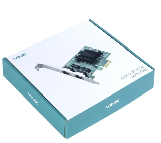 Placa De Rede Dual Port 10/100/1000 PCI-E Com Suporte Low Pprofile PRV2P1000E Vinik
